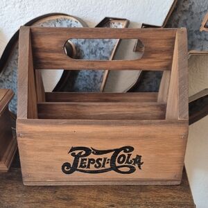 Pepsi Wooden Caddy with Black Logo